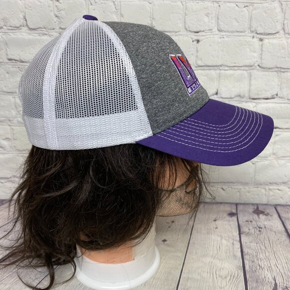 Superbowl LVIII Trucker Hat Mesh Cap Snapback Gray Purple White Bud Light Beer - Picture 4 of 8
